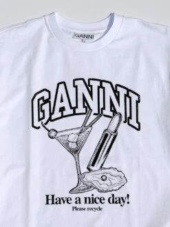 Ganni Future Heavy Cocktail Tee - White -Fashion Shop IMG 9360 ganni tshirt white