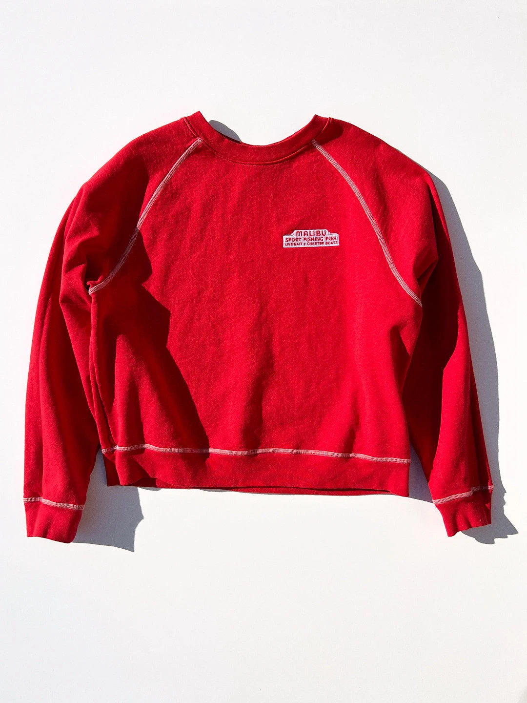 Malibu Pier Sweatshirt - Red/White 10 Malibu Pier Sweatshirt - Red/White - Image 8