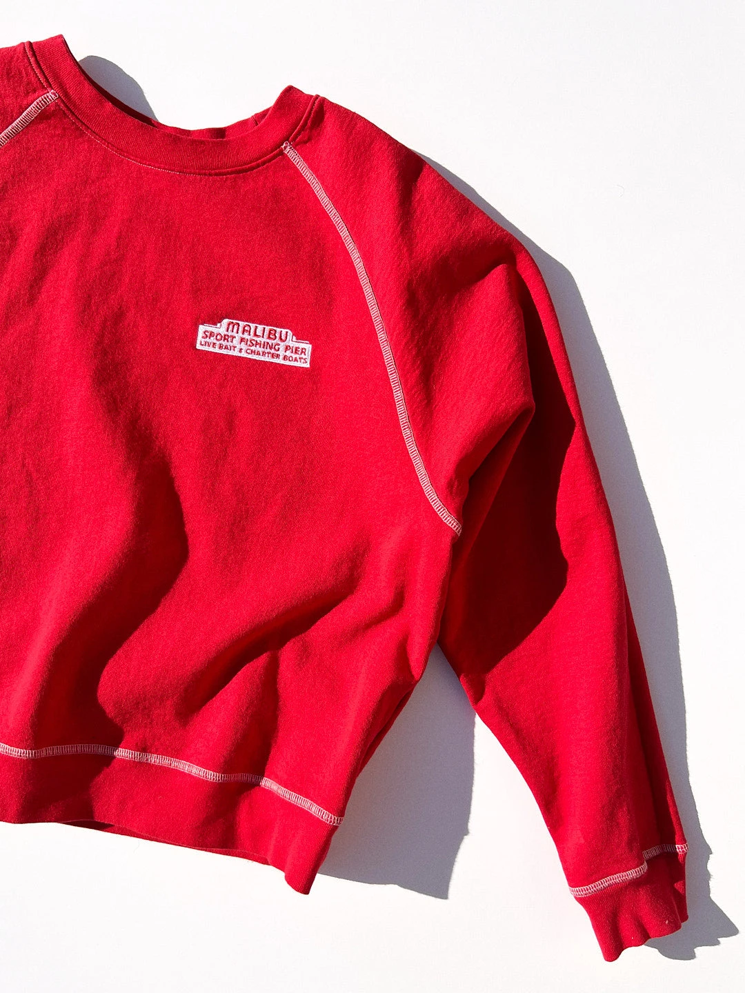 Malibu Pier Sweatshirt - Red/White 4 Malibu Pier Sweatshirt - Red/White - Image 2