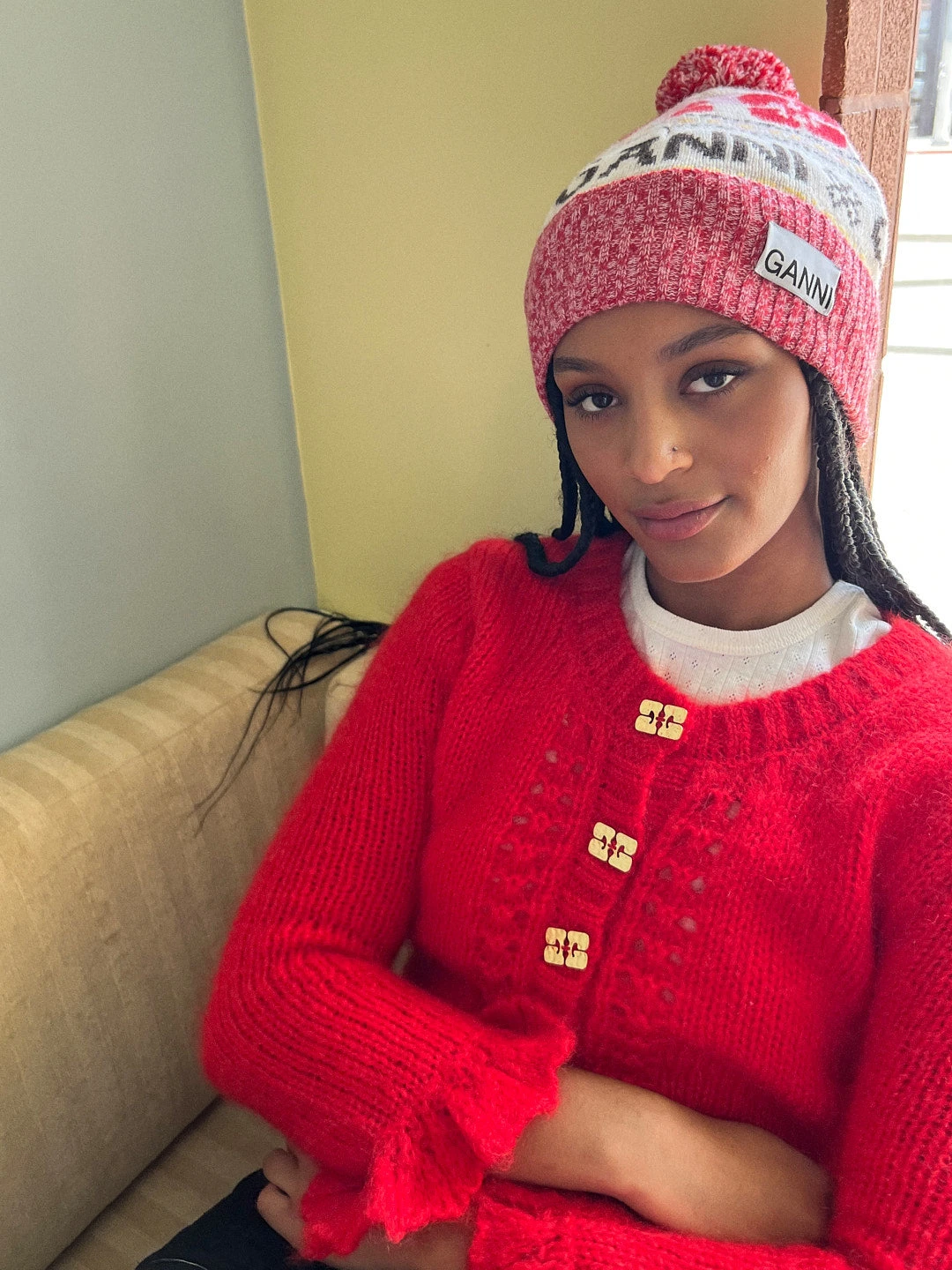 Ganni Graphic Wool Beanie - Multi 6 Ganni Graphic Wool Beanie - Multi - Image 4