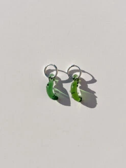 Pickle Hoops - Green/Silver -Fashion Shop IMG 9603
