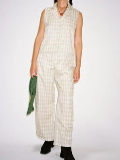 Meryl Set - Pistachio Plaid -Fashion Shop LIND335 034