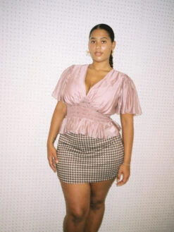 Charlotte Top - Ballet Pink Organza -Fashion Shop LIND504 084 lisa says gah blouse pink