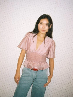 Charlotte Top - Ballet Pink Organza -Fashion Shop LIND504 096 lisa says gah blouse pink