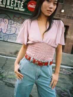 Charlotte Top - Ballet Pink Organza -Fashion Shop LIND504 098 lisa says gah blouse pink