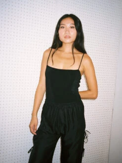 Athena Bodysuit - Black Slinky -Fashion Shop LIND504 133 lisa says gah bodysuit black