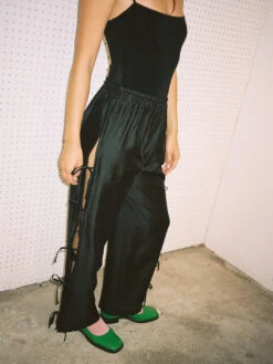 Evelyn Tie Pant - Black Organza 16 Evelyn Tie Pant - Black Organza -Fashion Shop LIND504 135 lisa says gah pants bow black