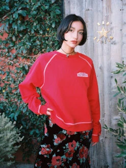 Malibu Pier Sweatshirt - Red/White 12 Malibu Pier Sweatshirt - Red/White -Fashion Shop LIND539 069