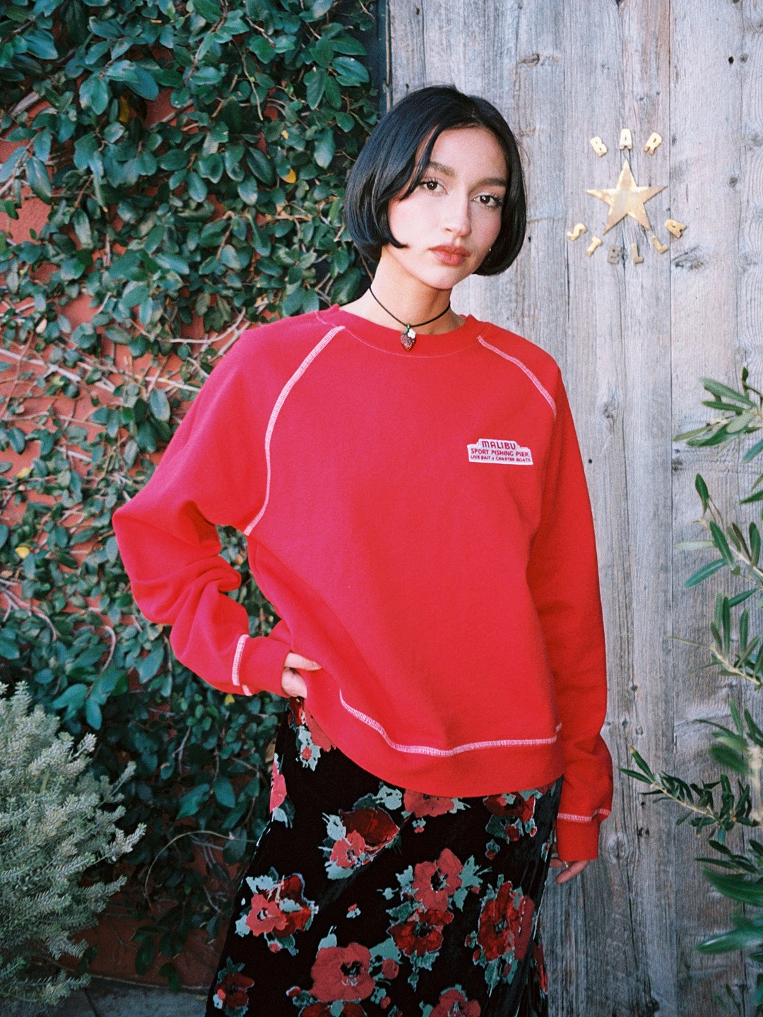 Malibu Pier Sweatshirt - Red/White 5 Malibu Pier Sweatshirt - Red/White - Image 3