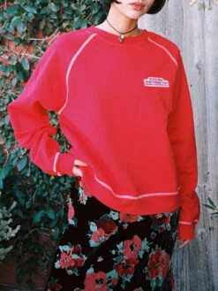 Malibu Pier Sweatshirt - Red/White 16 Malibu Pier Sweatshirt - Red/White -Fashion Shop LIND539 0691