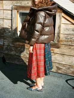 JAKKE Patricia Puffer - Chocolate -Fashion Shop LIND632 122 jakke leather puffer brown