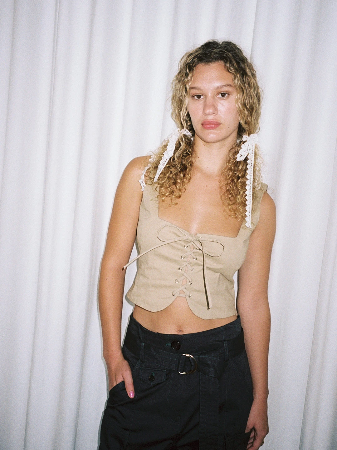 Ophelia Corset Top - Toast Twill 4 Ophelia Corset Top - Toast Twill - Image 2