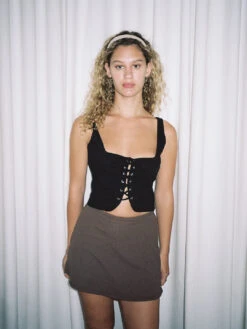 Ophelia Corset Top - Caviar Twill 29 Ophelia Corset Top - Caviar Twill -Fashion Shop LIND683 074 lisa says gah skirt brown