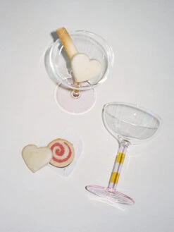 Striped Coupes, Set Of 2 - Pink/Amber