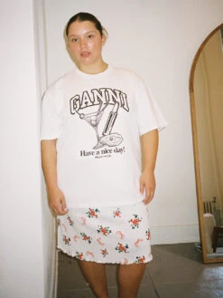 Ganni Future Heavy Cocktail Tee - White -Fashion Shop LIND854 031 ganni tshirt white