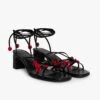 Margot Rosette Sandal - Black/Rose -Fashion Shop MargotHeelsBlack Pair