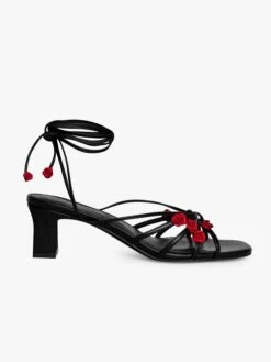 Margot Rosette Sandal - Black/Rose -Fashion Shop MargotHeelsBlack Profile