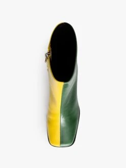 Quincy Boot - Green/Mustard Mix -Fashion Shop QuincyBootGreen Yellow Overhead 1