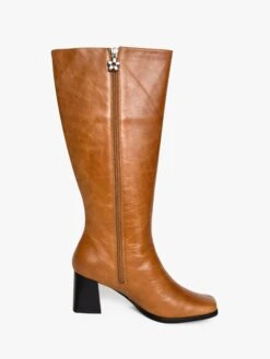Simone Knee High Boot - Coffee/Camel Leather -Fashion Shop SimoneBootSingle Inside