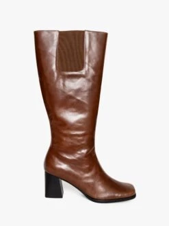 Simone Knee High Boot - Coffee/Camel Leather -Fashion Shop SimoneBootSingle Outside