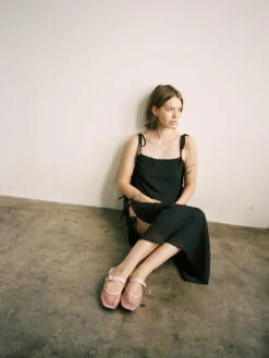 Mar Tie Midi Dress - Black Rosette -Fashion Shop lind227 034 lisa says gah spring mar dress black