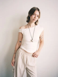 Rose Top - Bone -Fashion Shop lind227 177 nia rose top white