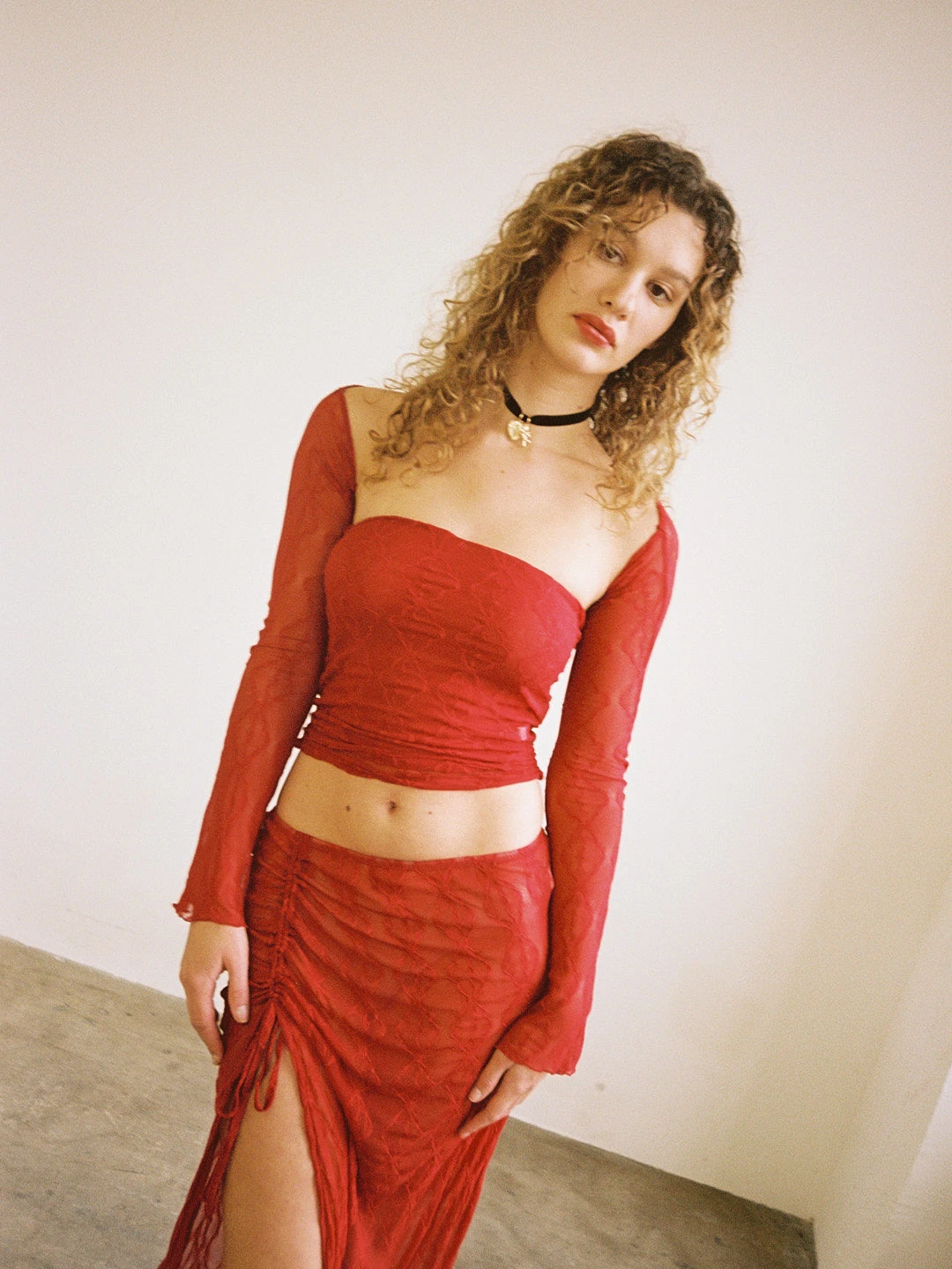 Mariposa Lace Bolero - Goji Berry 3 Mariposa Lace Bolero - Goji Berry