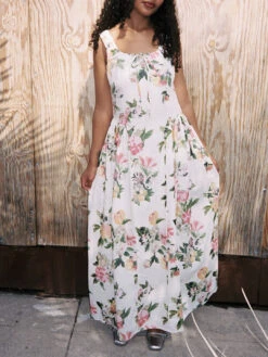 Shisa Linen Maxi Dress - Floral 13 Shisa Linen Maxi Dress - Floral -Fashion Shop lind650 053 tach dress floral