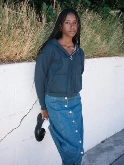 Rosie Zip Up - Washed Black 10 Rosie Zip Up - Washed Black -Fashion Shop lind855 048 crop