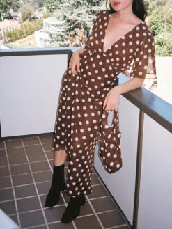 Market Tote - Mocha Dot -Fashion Shop lind906 029