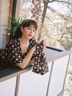 Market Tote - Mocha Dot -Fashion Shop lind906 030