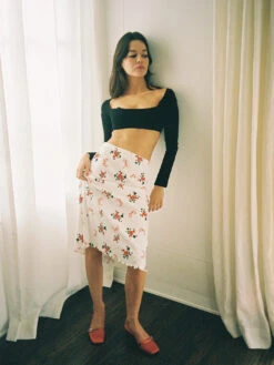 Sandy Midi Skirt - Pointelle Bouquet -Fashion Shop linda043026812 81 lisa says gah bisou sandy skirt pointelle