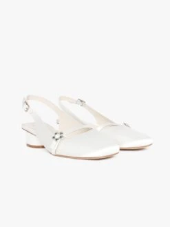 Mackie Heel - White Satin -Fashion Shop lisa says gah mackie heel whiteangle