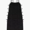 Mar Tie Midi Dress - Black Rosette -Fashion Shop lisa says gah mar tie black