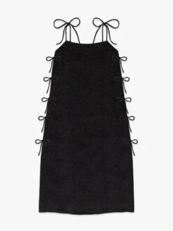 Mar Tie Midi Dress - Black Rosette