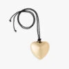 Puffy Heart Necklace - Gold/Black