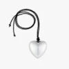 Puffy Heart Necklace - Silver/Black 1 Puffy Heart Necklace - Silver/Black -Fashion Shop lisa says gah puffy heart necklace silver